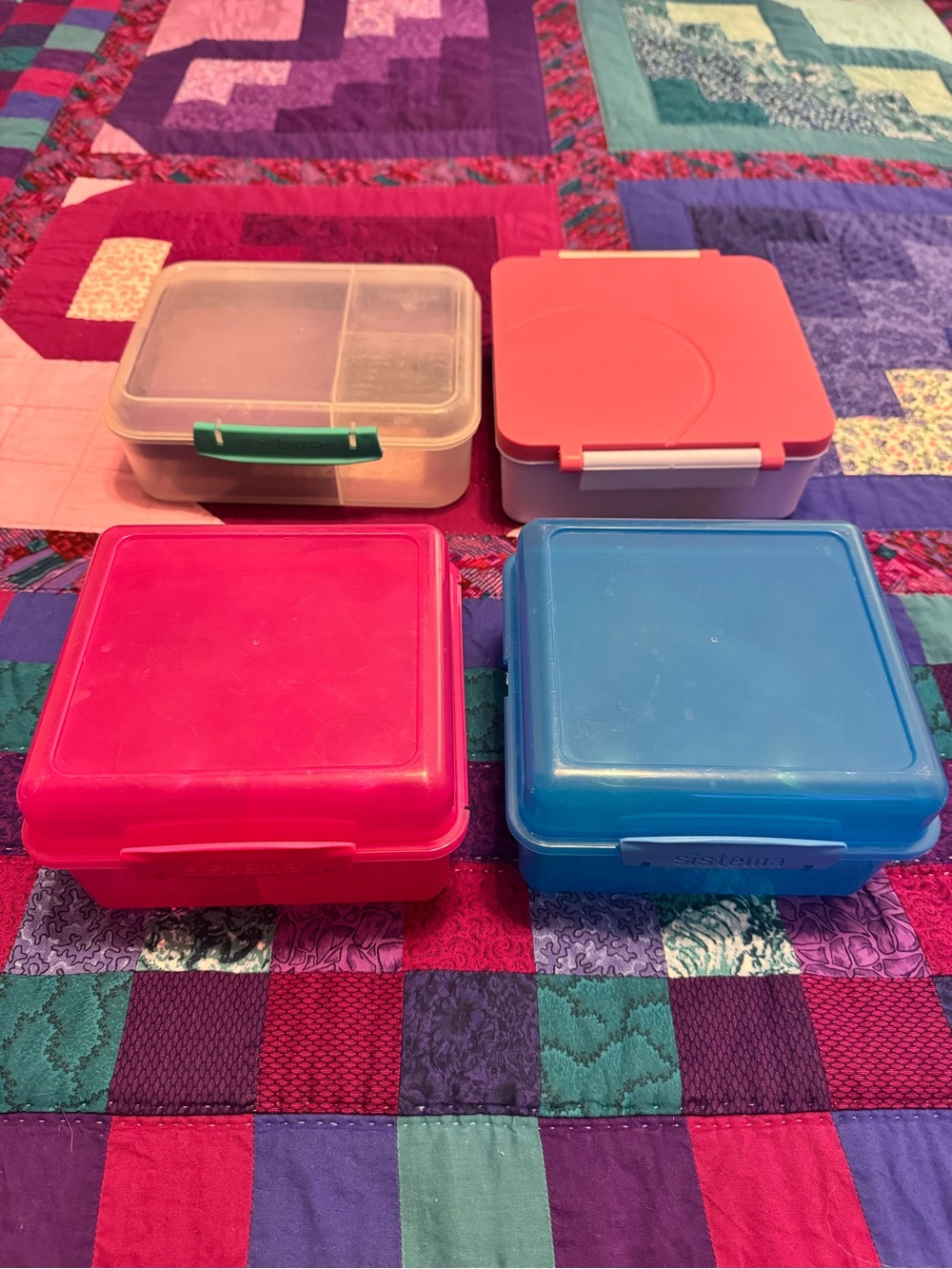 4-Piece Square Food Containers Lunch Boxes